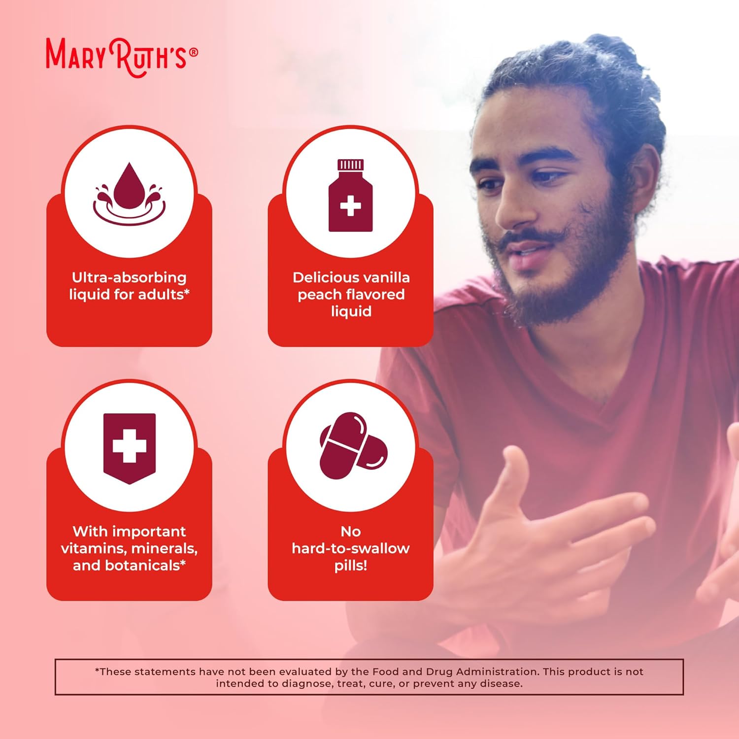 MaryRuth’s Multivitamin Liposomal for Men – Sugar Free Liquid Multivitamin with B Vitamins, D3, Omega 3 & 9 (15.22 fl oz) - görsel 6