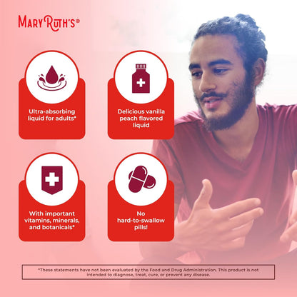 MaryRuth’s Multivitamin Liposomal for Men – Sugar Free Liquid Multivitamin with B Vitamins, D3, Omega 3 & 9 (15.22 fl oz)