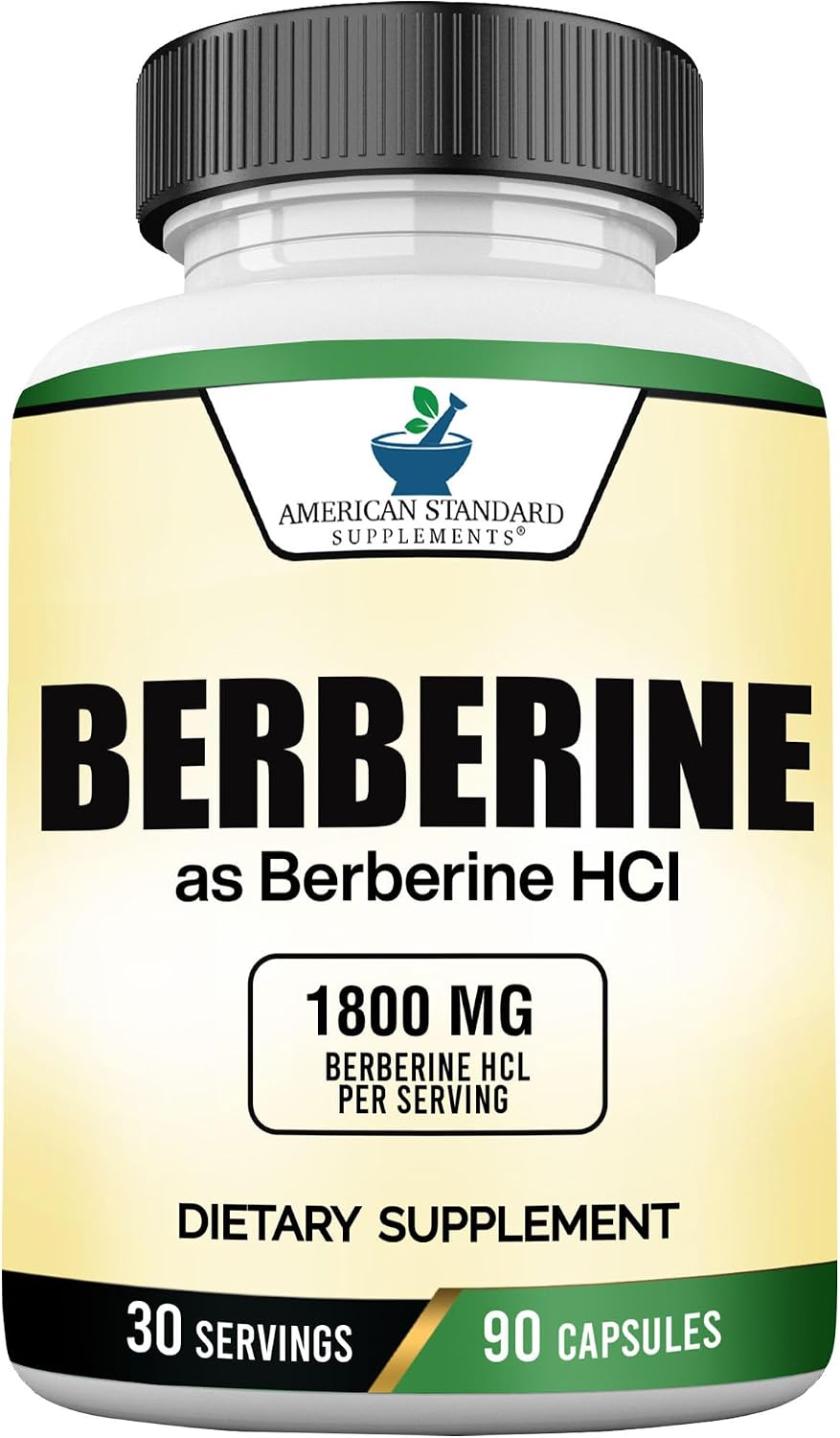 American Standard Supplements Berberine Capsules 1800mg Per Serving, 90 Vegetable Capsules - görsel 1