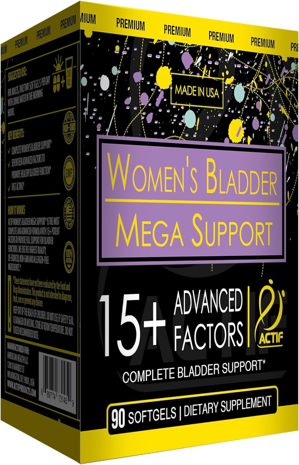 Actif Women's Bladder Mega Support - 120 Capsules - görsel 5