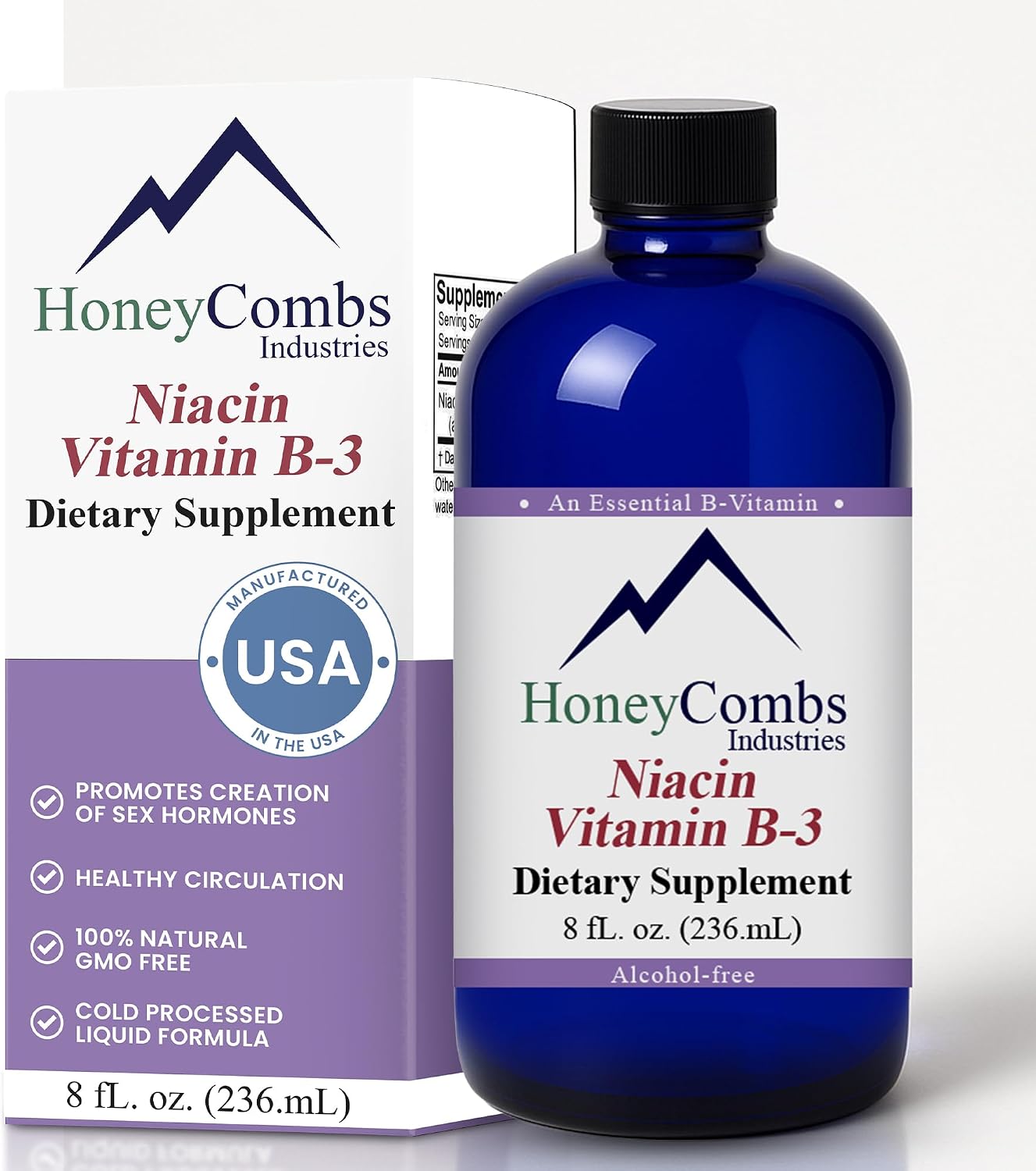 HoneyCombs Vitamin B3 Liquid Niacin Drops | Non-Flushing Niacinamide | 30 ml - görsel 9