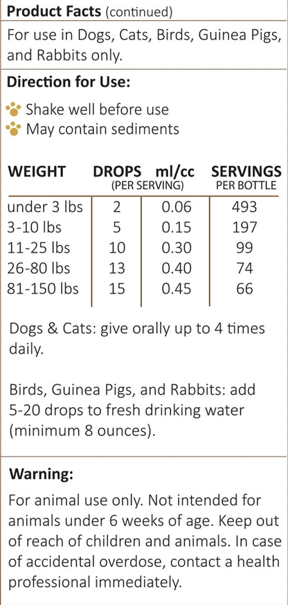 Amber NaturalZ Life Cell Support Herbal Supplement for Pets - Liver and Lymphatic Support, 30 ml