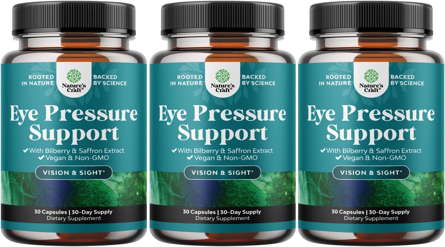 Natures Craft Eye Pressure Support with Bilberry Extract - Vegan Eye Health Supplement for Ocular Pressure Relief - 30 Count - görsel 10