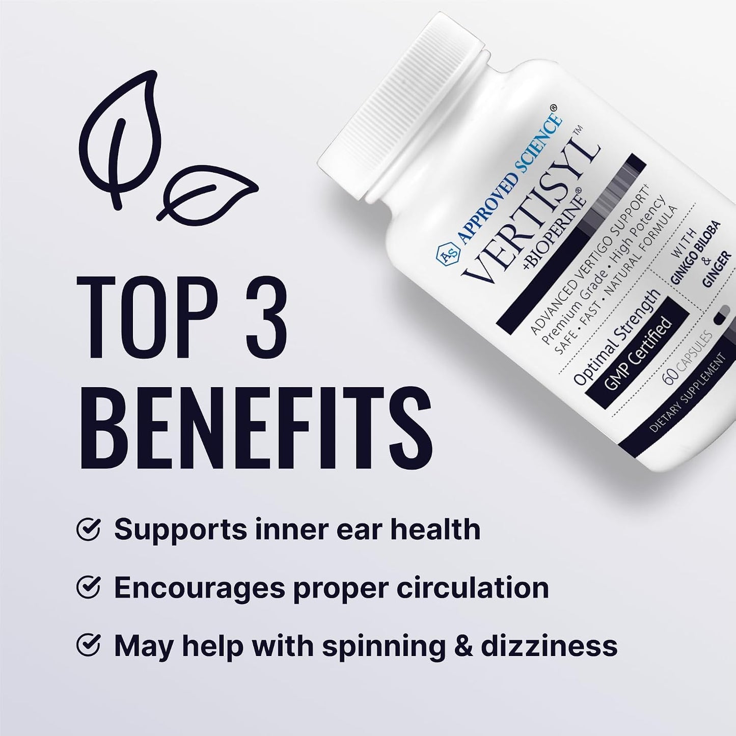 Approved Science VertiSyl - Ginkgo Biloba, Ginger, Vitamin D3, BioPerine - 60 Capsules - görsel 3