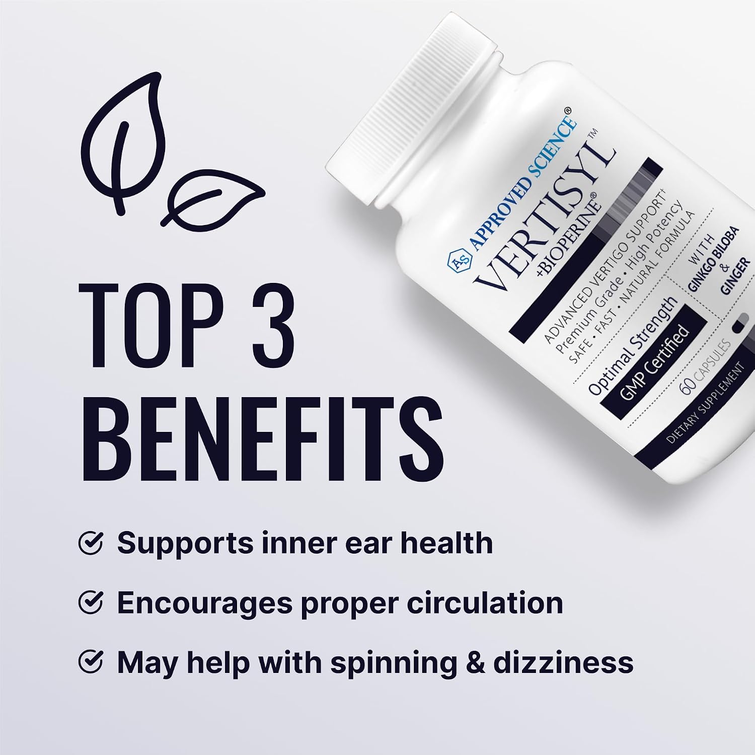 Approved Science VertiSyl - Ginkgo Biloba, Ginger, Vitamin D3, BioPerine - 60 Capsules - görsel 3