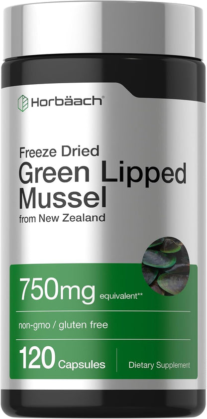 Horbäach Green Lipped Mussel, 120 Capsules, Freeze-dried from New Zealand