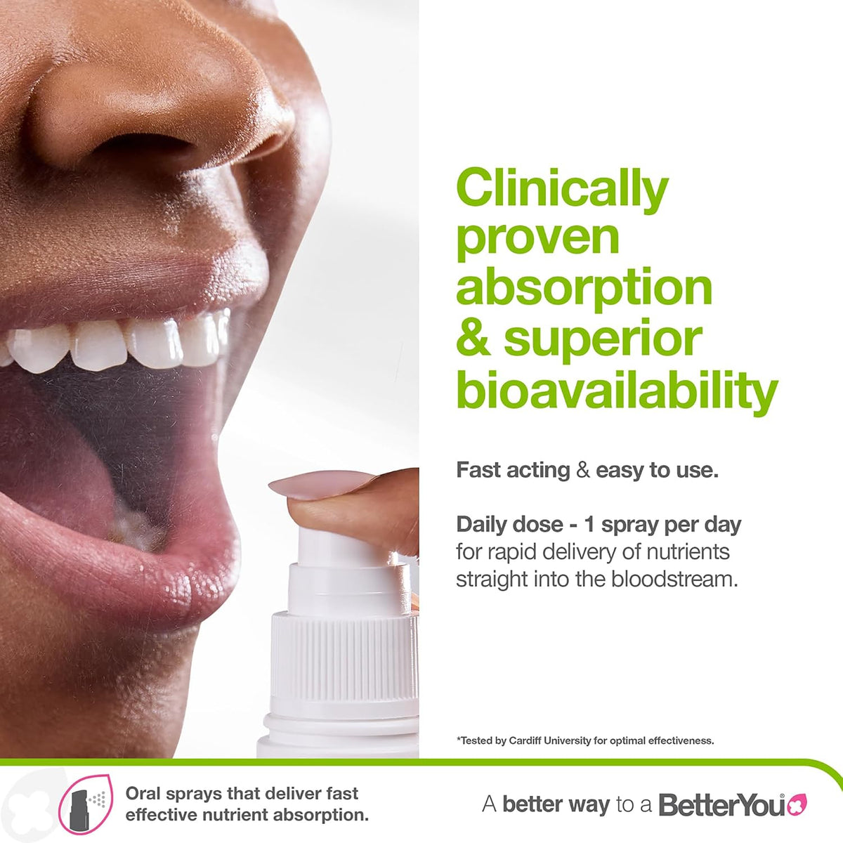 BetterYou D3000 Vitamin D Oral Spray – Natural Peppermint Flavour (15 ml) - görsel 5