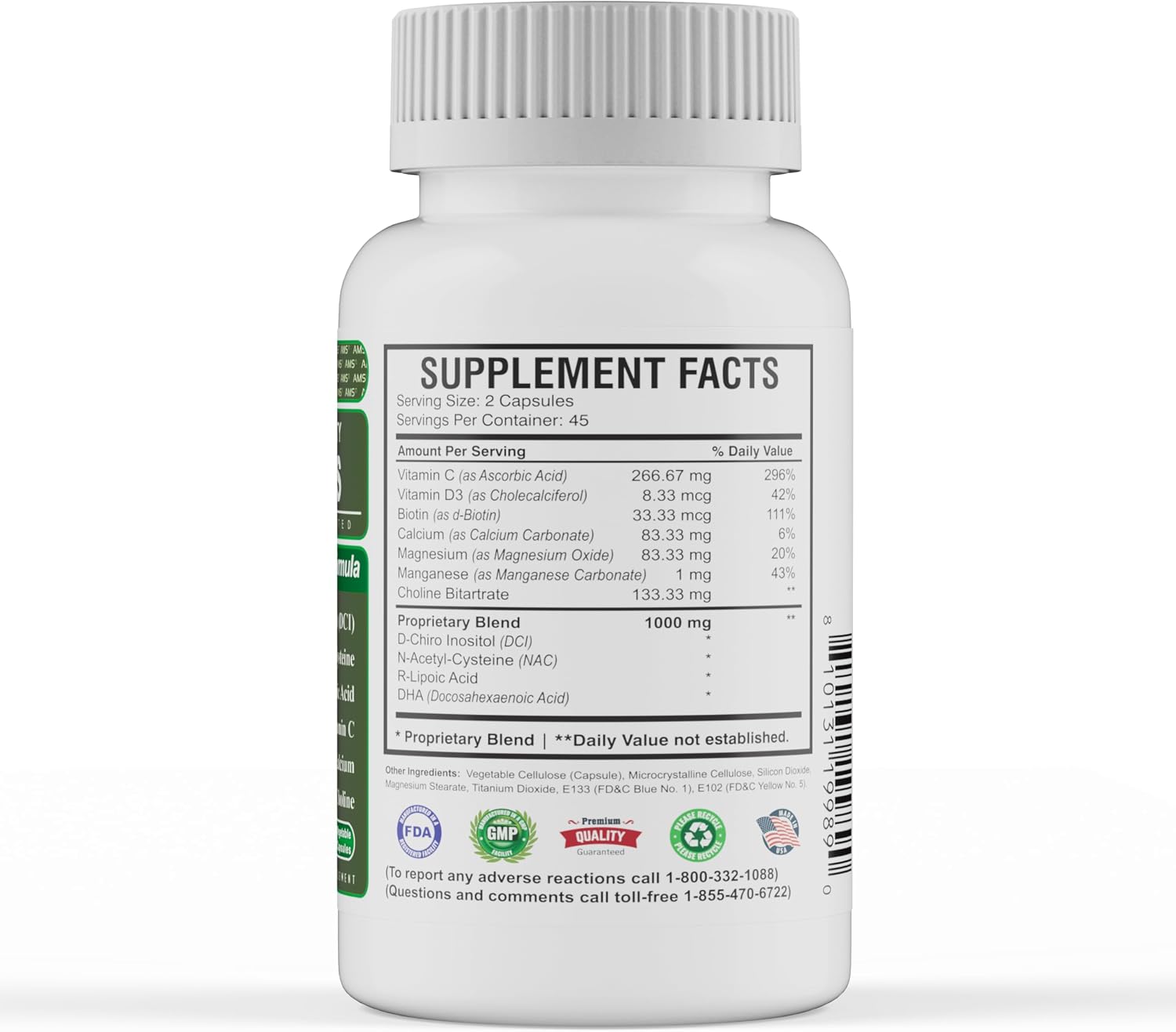 America Medic & Science WFS Plus Fertility Supplements for Women (90 Capsules) - Supports Ovulatory Health - görsel 2