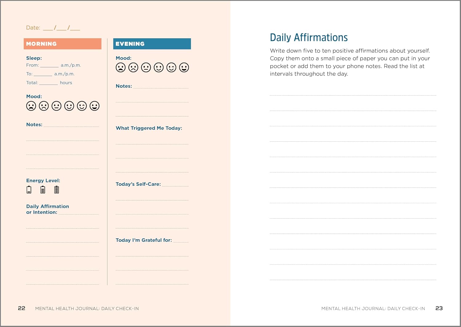 Mental Health Journal: Daily Check-In: 70 Days of Reflection Space to Track Your Moods, Intentions and Wellbeing - görsel 6
