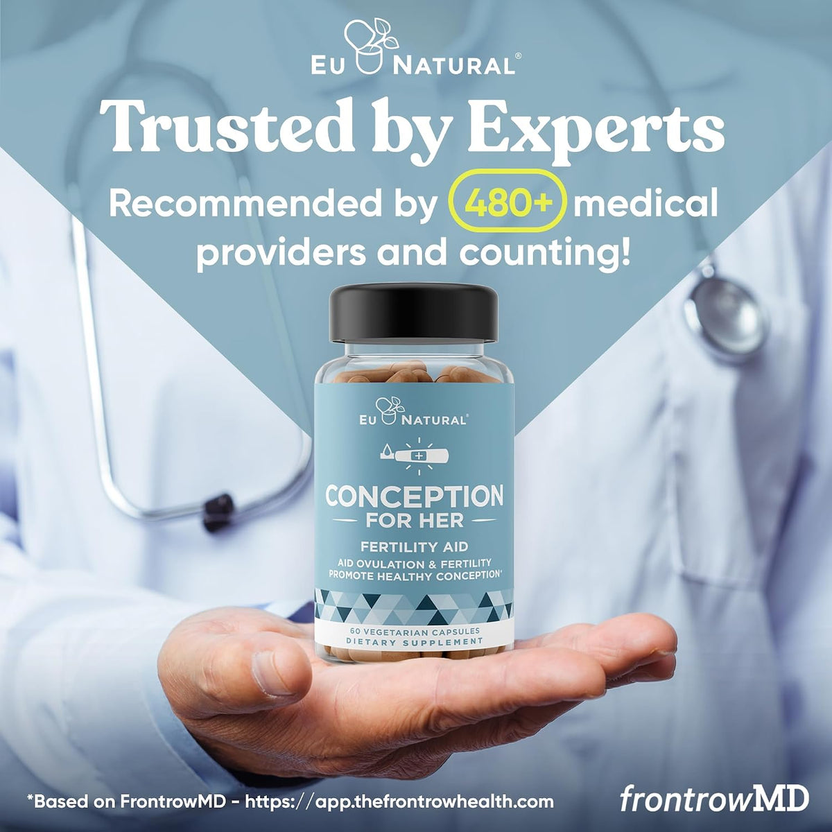 Eu Natural Conception for Her - Fertility Supplement with Myo-Inositol, Folate & Vitex - 60 Capsules - görsel 3
