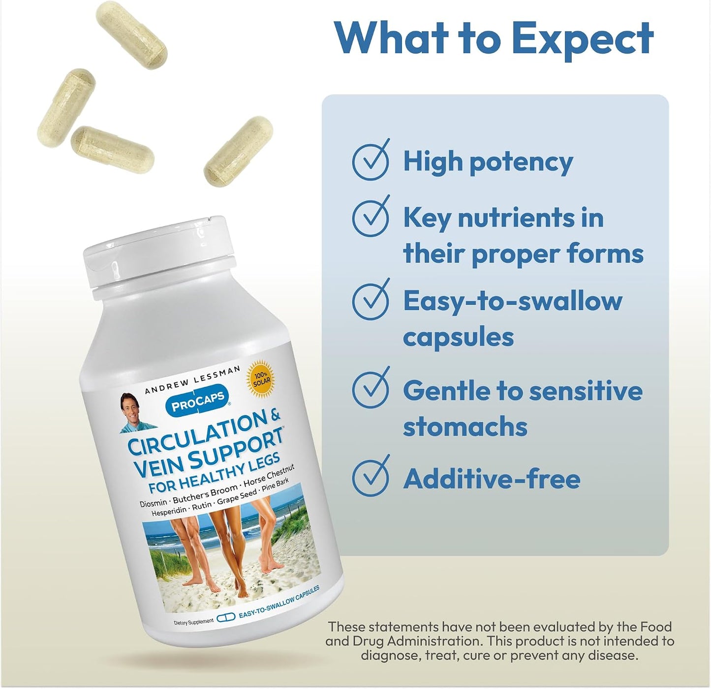 Andrew Lessman Circulation & Vein Support for Healthy Legs, 180 Capsules - görsel 4