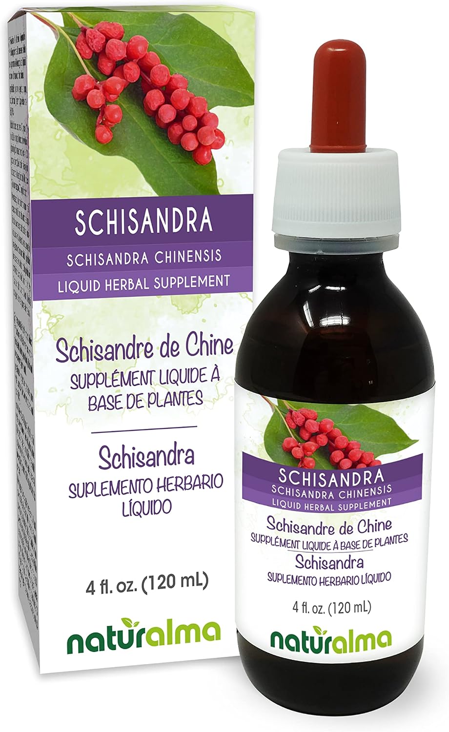 Naturalma Schisandra (Schisandra chinensis) Alcohol-Free Tincture - 118 ml - Vegan Liquid Extract - görsel 1