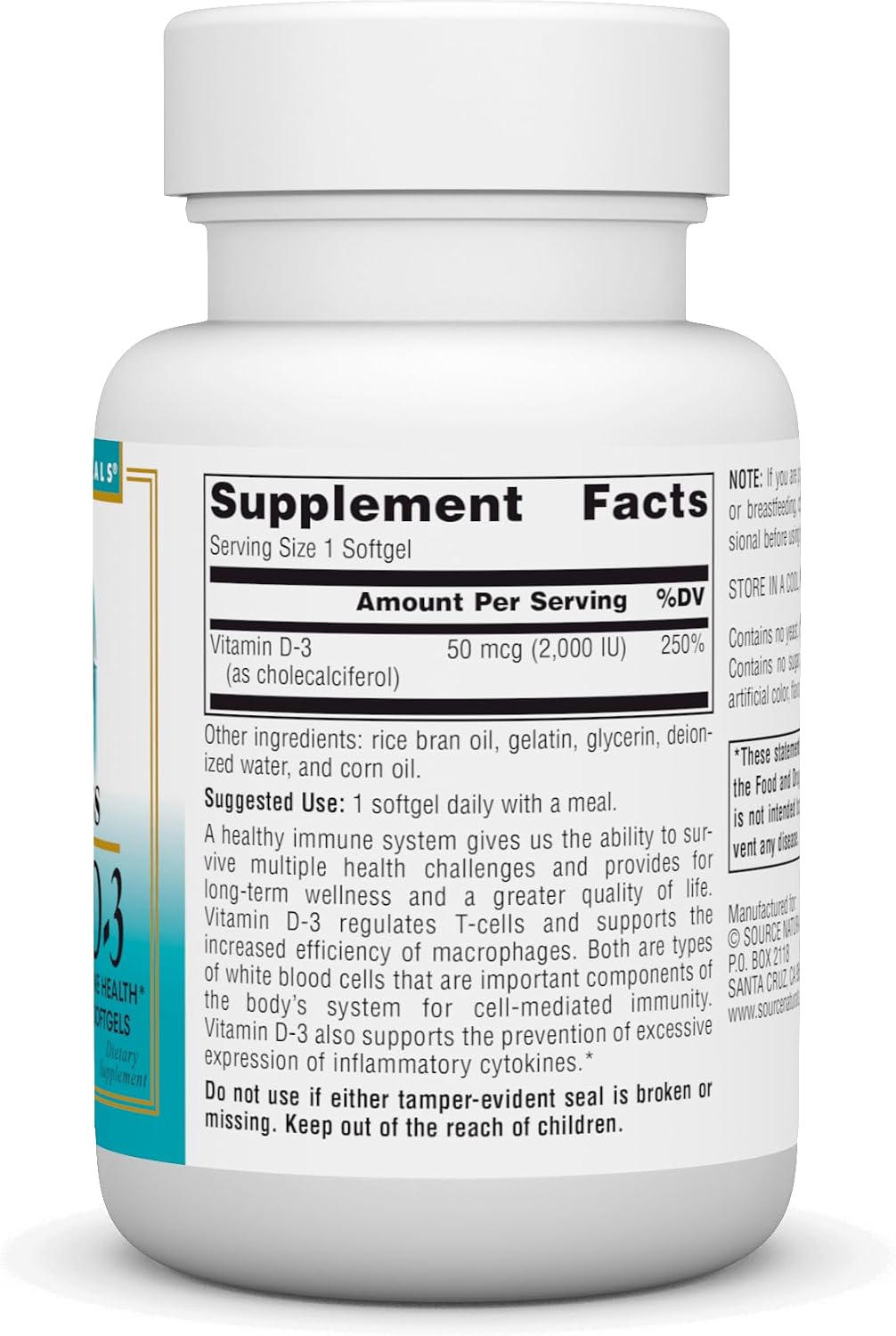 Source Naturals Wellness Vitamin D-3, Bioactive Form for Immune Health - görsel 2