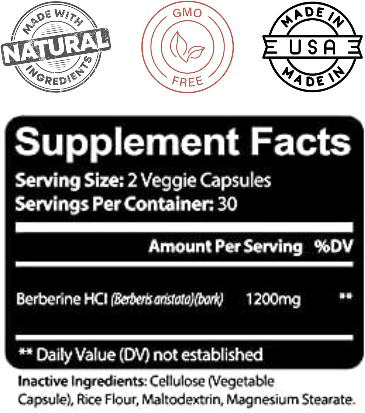 Kaya Naturals Berberine HCL Extract 1200mg - Immune System Support, Gluco Levels, Gut Health - Vegetarian, Non-GM & Gluten-Free (60 Capsules) - görsel 3