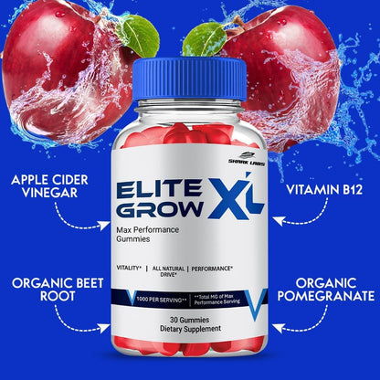 Elite Grow XL Gummies - Maximum Strength All-Natural Vitamin Gummies (3 Pack)