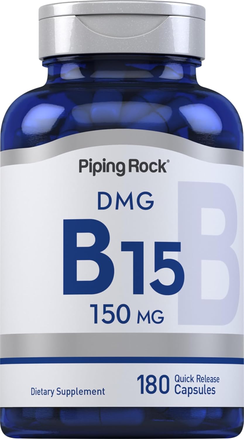 Piping Rock DMG B15 | 150 mg | 180 Capsules | Dimethylglycine HCl | Non-GMO, Gluten-free - görsel 1