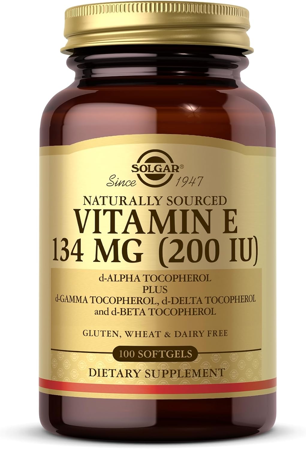 Solgar Vitamin E 200 IU – 100 Softgels – Natural Antioxidant & Immune Support - görsel 1