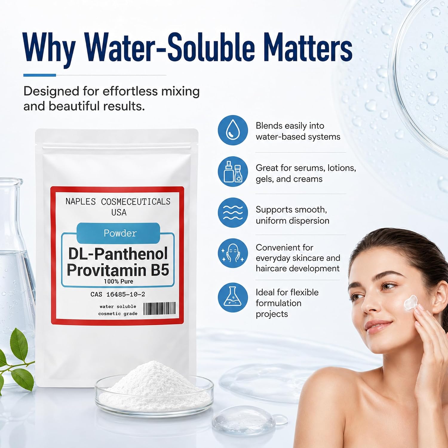 100% Pure DL-Panthenol Powder – Provitamin B5 for Cosmetics (113 g) - görsel 7