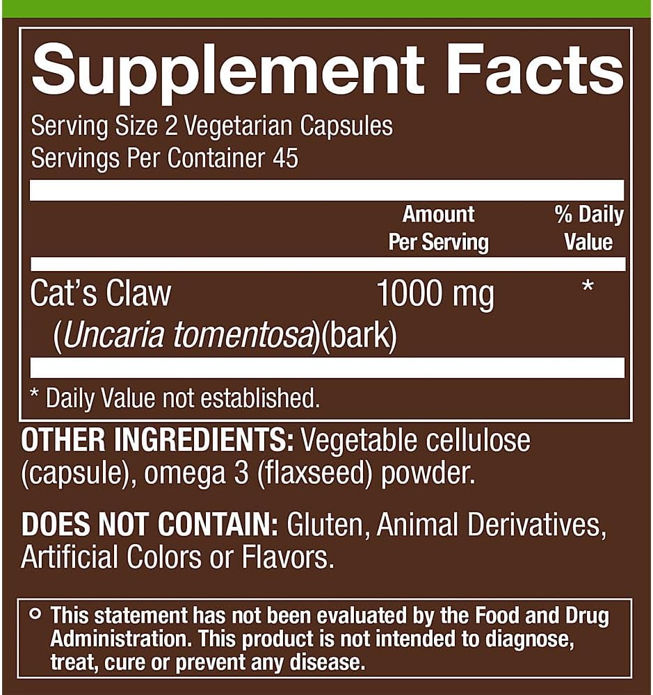 Cat's Claw - Full Spectrum for Immune Support (90 Vegetarian Capsules) - görsel 2