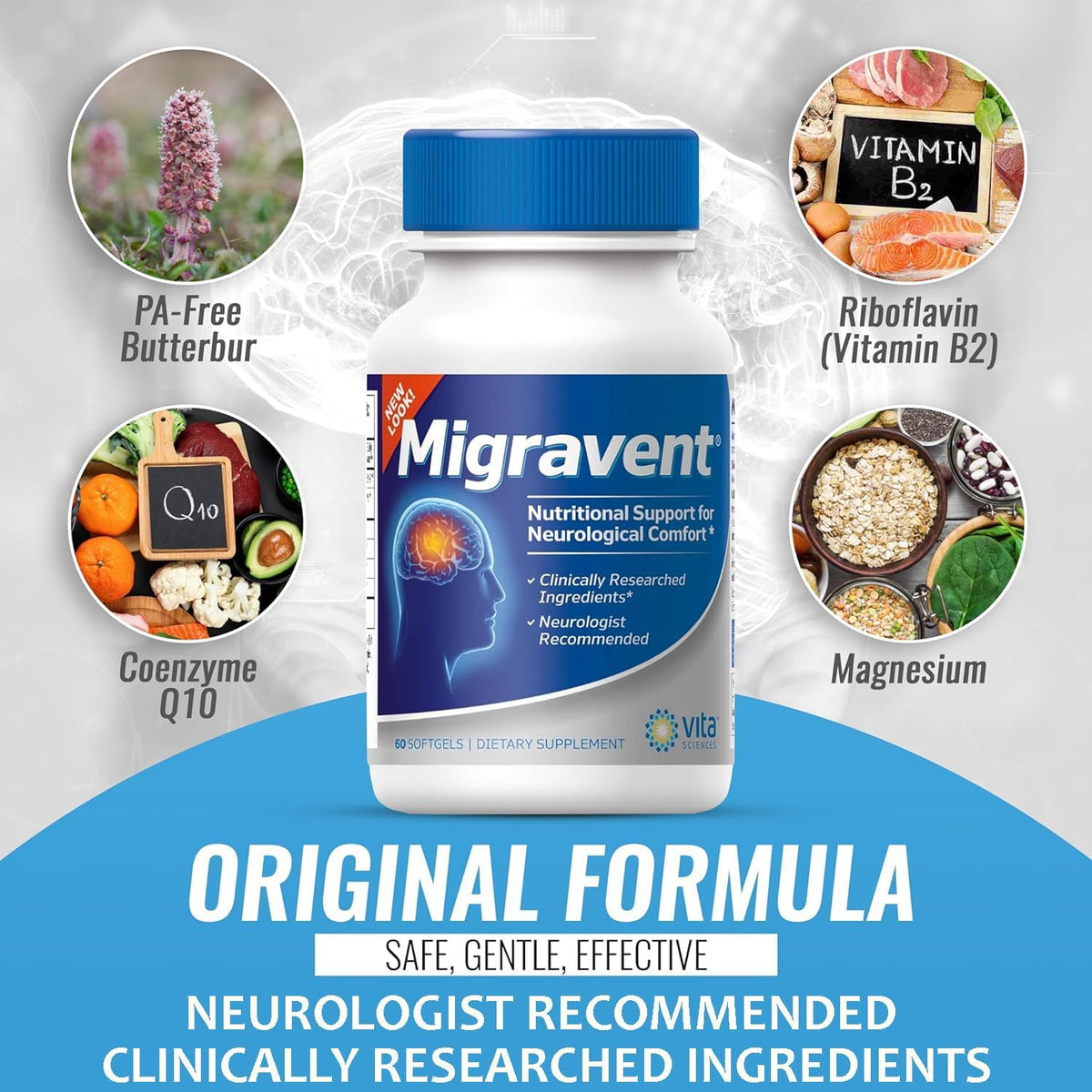 Vita Sciences Migravent – Advanced Nutritional Formula with Magnesium, CoQ10, Vitamin B2, and Butterbur – 60 Capsules - görsel 6