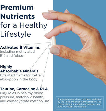 Designs for Health Metabolic Synergy - Multivitamin and Mineral Supplement with Chromium, Zinc, Selenium, R-Lipoic Acid, Vitamins + More (360 Capsules)