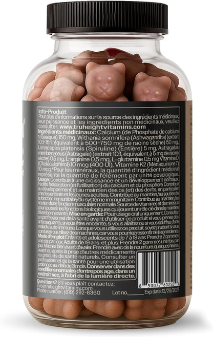 TruHeight Growth Gummies (Watermelon) - Natural Growth Supplement for Kids & Teens with Vitamin D, K, Calcium & Ashwagandha