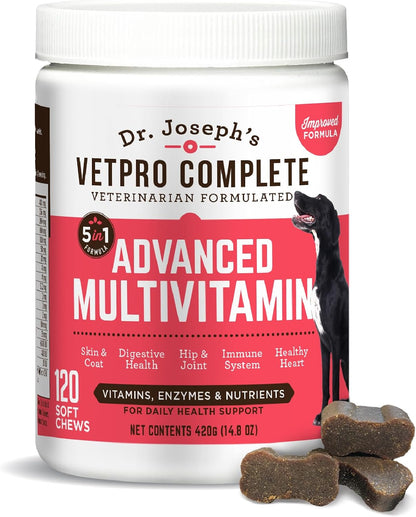 Dr. Joseph's VetPro Complete Multivitamin for Dogs – 120 Chews (Large Breed 60-Day Supply)