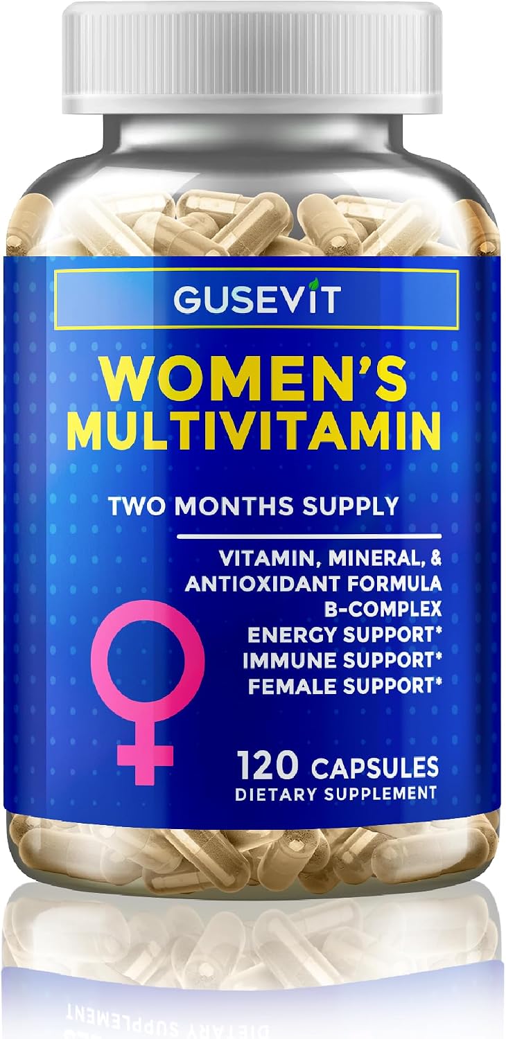 Gusevit 37-in-1 Women's Multivitamin for Immune Function, Energy Metabolism, Bone & Skin Health & Hair Maintenance – with Vitamin C, D3, Folic Acid, B-Complex, Biotin, Zinc & More – 120 Tablets - görsel 1
