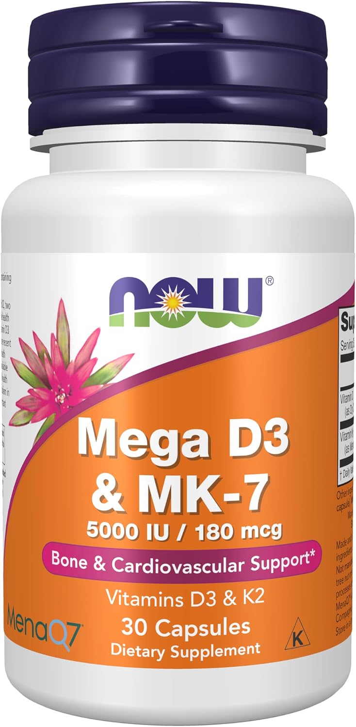 NOW Vitamin D-3 1000 IU with Vitamin K2, 90 Softgels - görsel 1