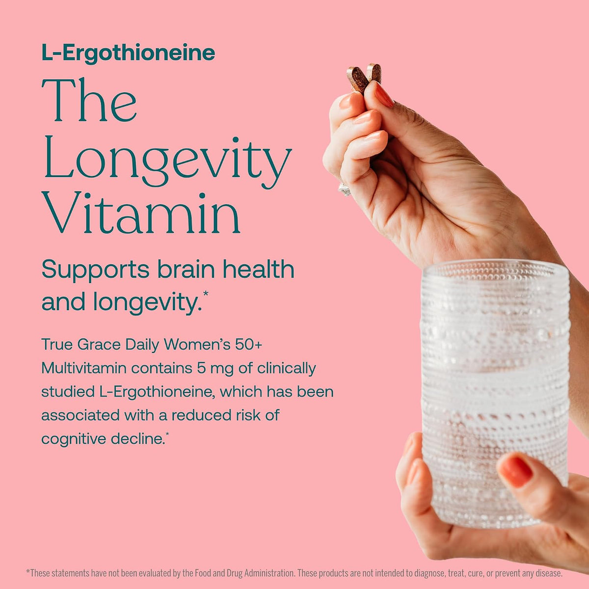 True Grace Daily Women’s Multivitamin 50+ - 60 Easy-to-Swallow Tablets - Immune, Energy, Longevity & Memory Support - Vegan, Gluten-free, Soya-Free and Iron-Free - görsel 4