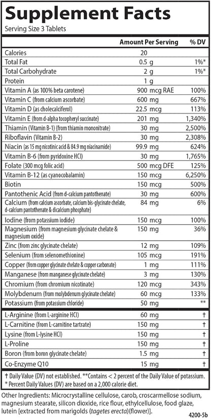 Carlson - Cardio Complete, Advanced Multivitamin, Heart Health, Circulatory Support, 90 Tablets