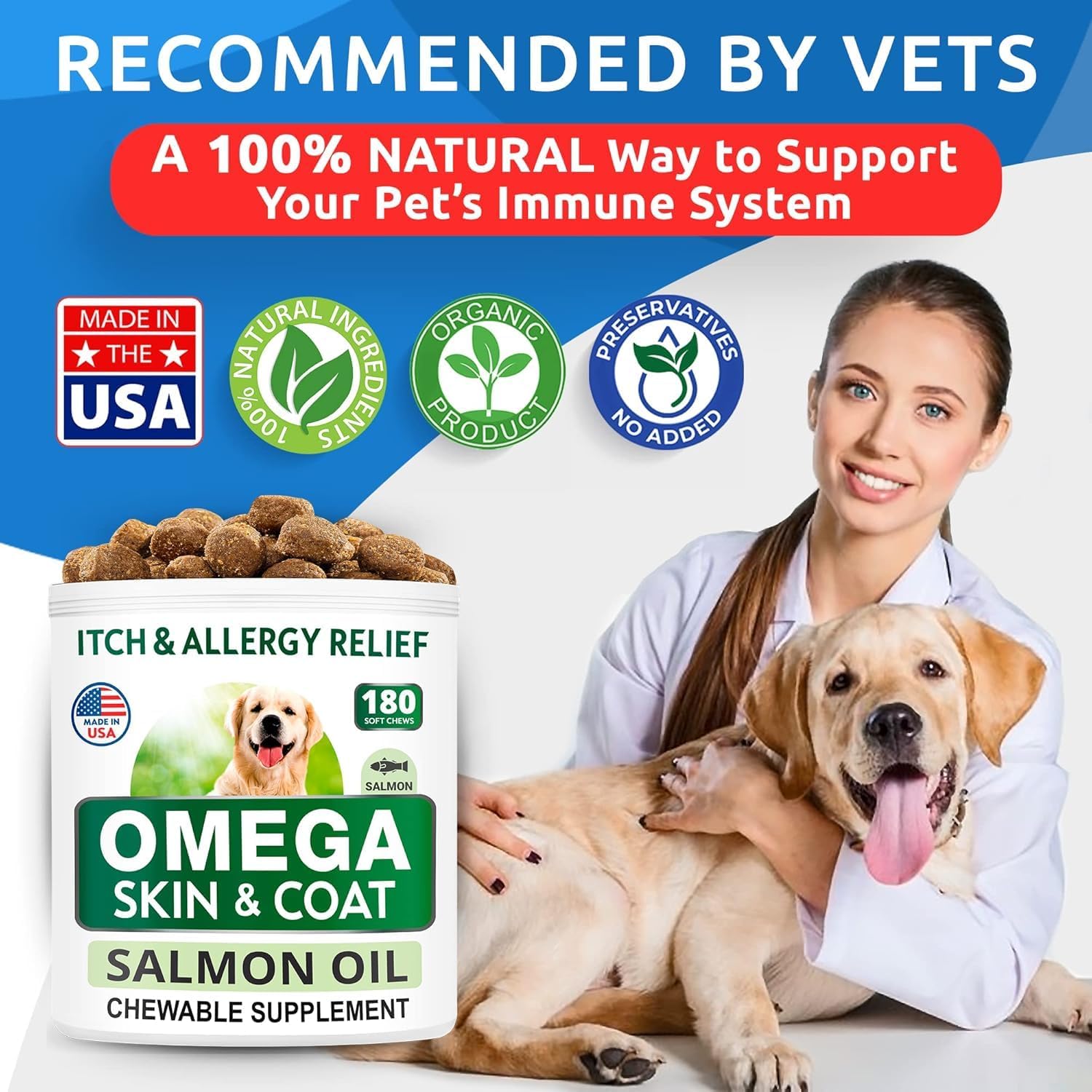 BARK&SPARK Omega-3 for Dogs - 360 Salmon Oil Chews - Skin & Coat Supplement - görsel 8