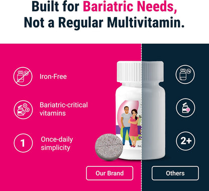 BariatricPal Multivitamin ONE Chewable - Iron Free - Mixed Berry - 30 Chewable Tablets