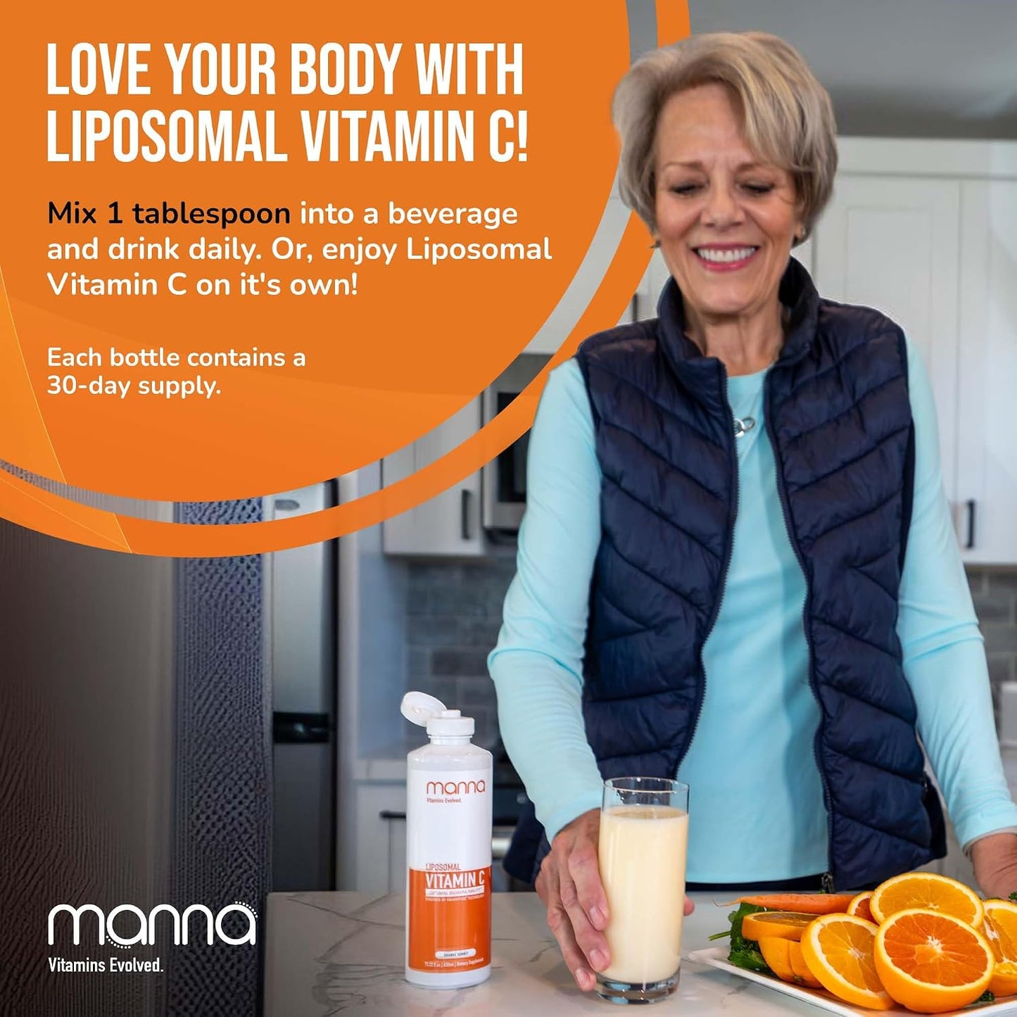 Manna Vitamins Evolved Liposomal Vitamin C – High Absorption Liquid, 1000mg, 30 Servings - görsel 6