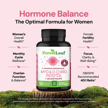 Myo-Inositol & D-Chiro Inositol Supplement for Women's Health | 40:1 Ratio | Supports Ovarian Function & Hormone Balance | – Image 2