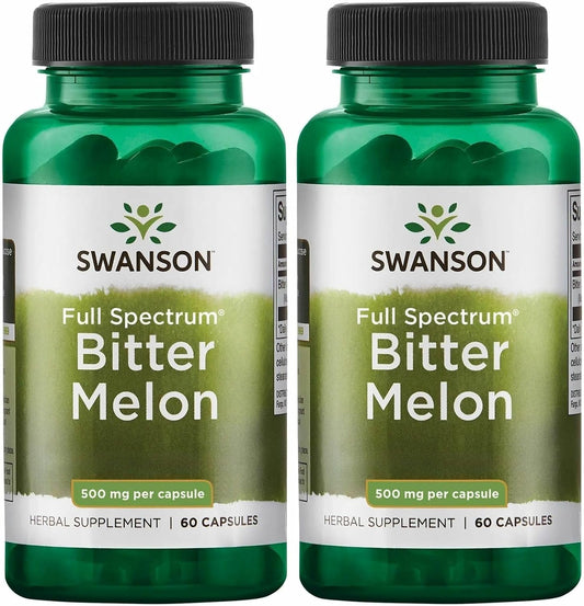 Swanson Full Spectrum Bitter Melon (Momordica) 500 mg 60 Capsules (2 Pack)