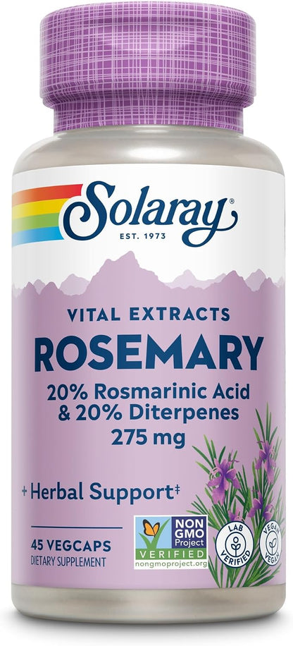 SOLARAY Guaranteed Potency Rosemary Leaf Extract - 275 mg, 45 Vegetable Capsules