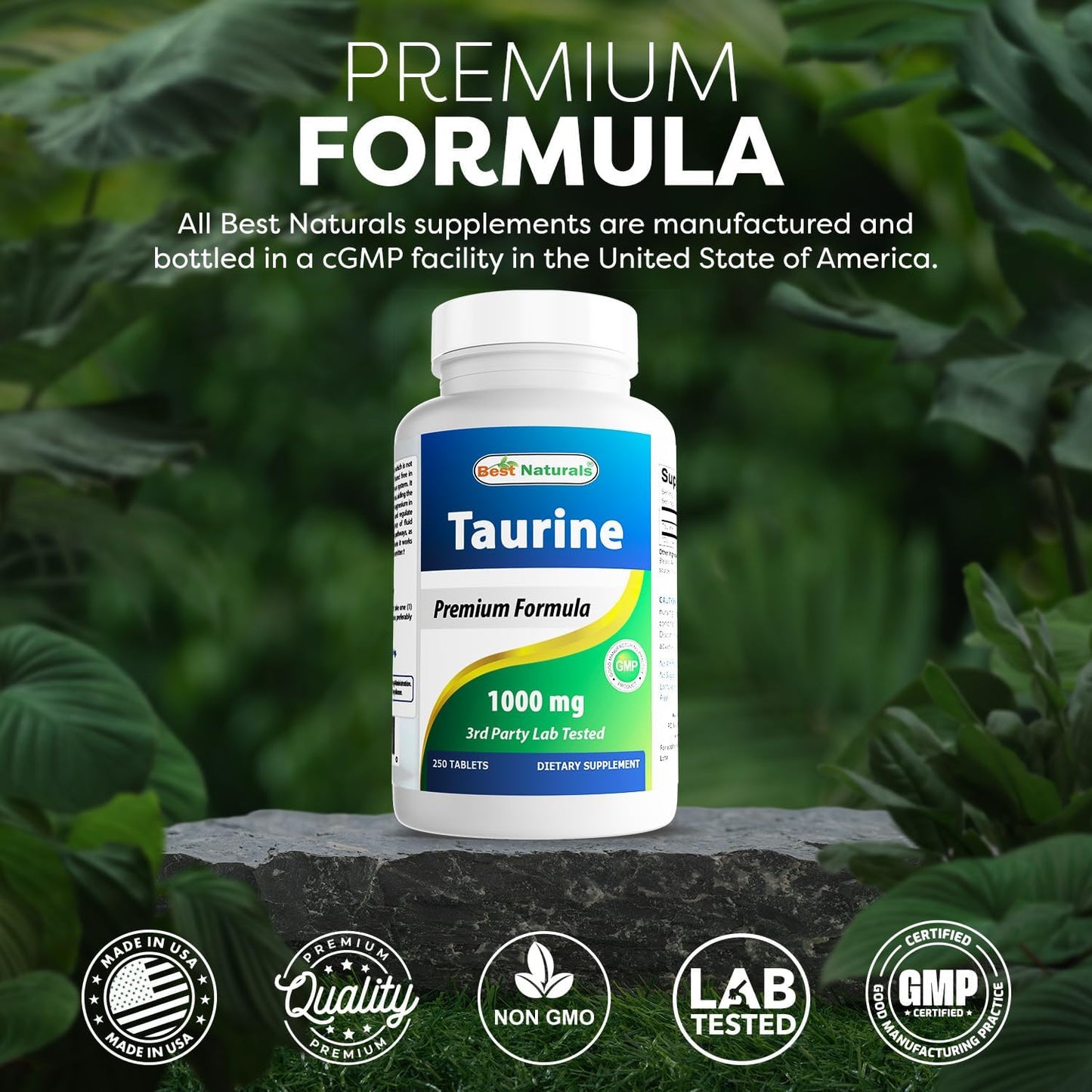 Best Naturals Taurine 1000 mg 250 Tablets - görsel 5