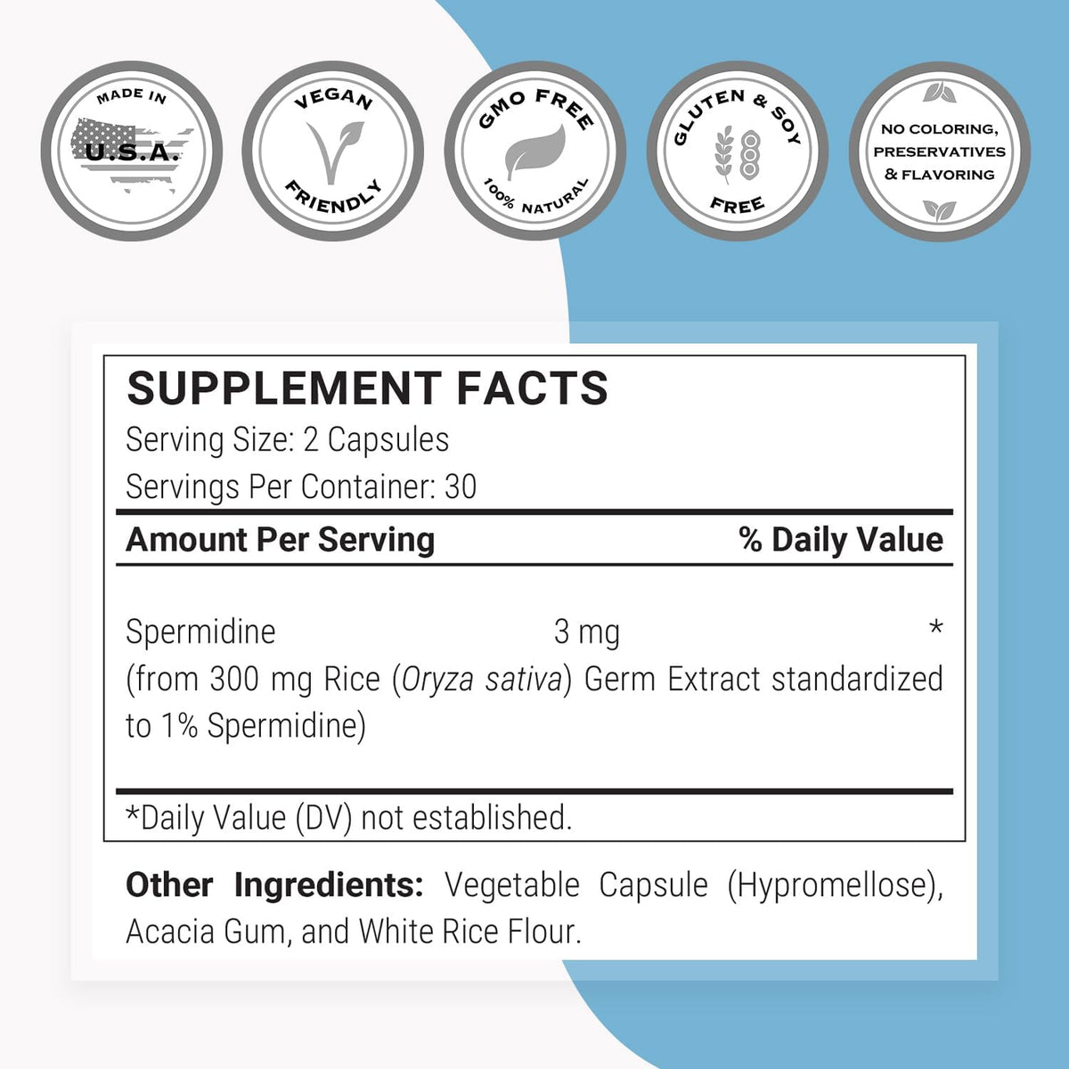 Supersmart – Spermidine 3 mg per Day – Rice Starch Extract Supplement | Non-GMO & Gluten-free – 60 Vegetarian Capsules - görsel 4