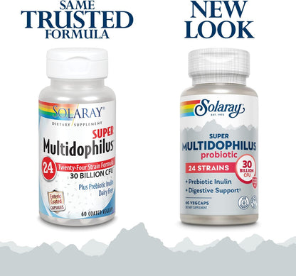 SOLARAY Multidophilus 24 Strain Probiotic 30 Billion CFU - 60 Veg Capsules