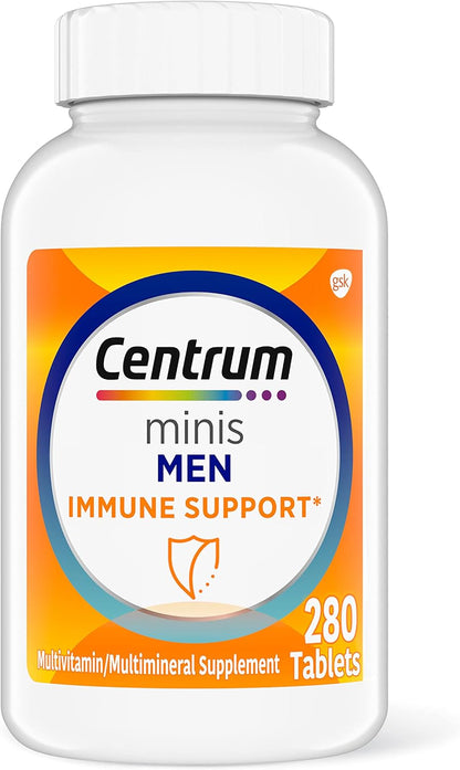Centrum Minis Men's Daily Multivitamin for Immune Support with Zinc and Vitamin C, 280 Mini Tablets, 140-Day Supply