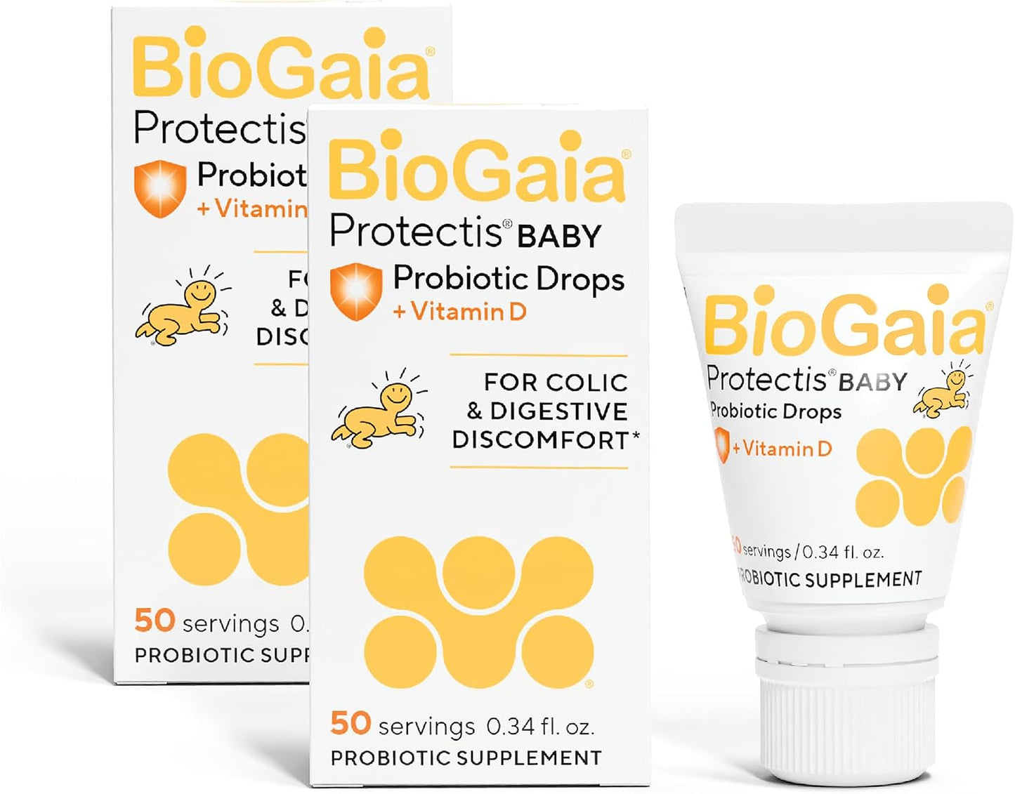 BioGaia Baby Probiotic Drops with Vitamin D – Colic & Wind Relief, 50-Day Supply (Pack of 2) - görsel 1