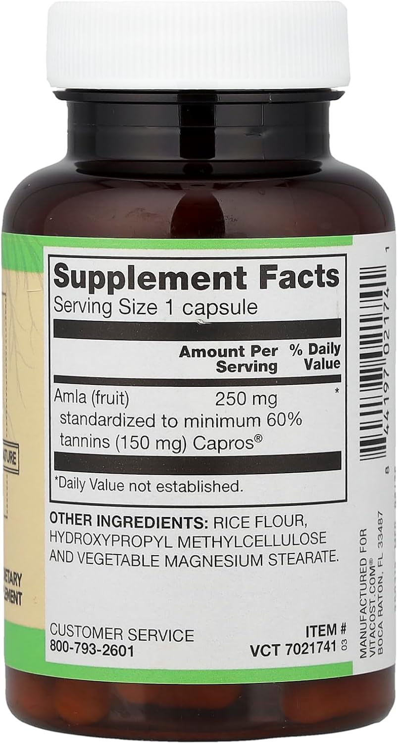 Vitacost Root2, Capros® Amla, 250 mg, 60 Capsules - görsel 2