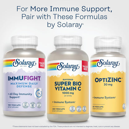 Solaray Super Bio Buffered Vitamin C 1000mg, Two-Stage Timed Release with Bioflavonoids, 360 VegCaps