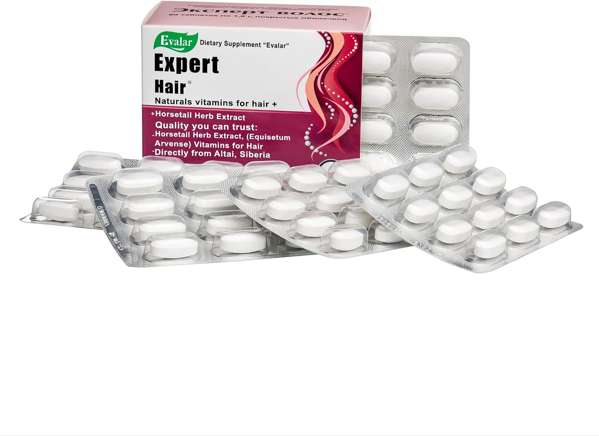 Evalar Expert Hair - Horsetail Herb Extract with Vitamins - Siberian Altai - 60 Tablets - görsel 3