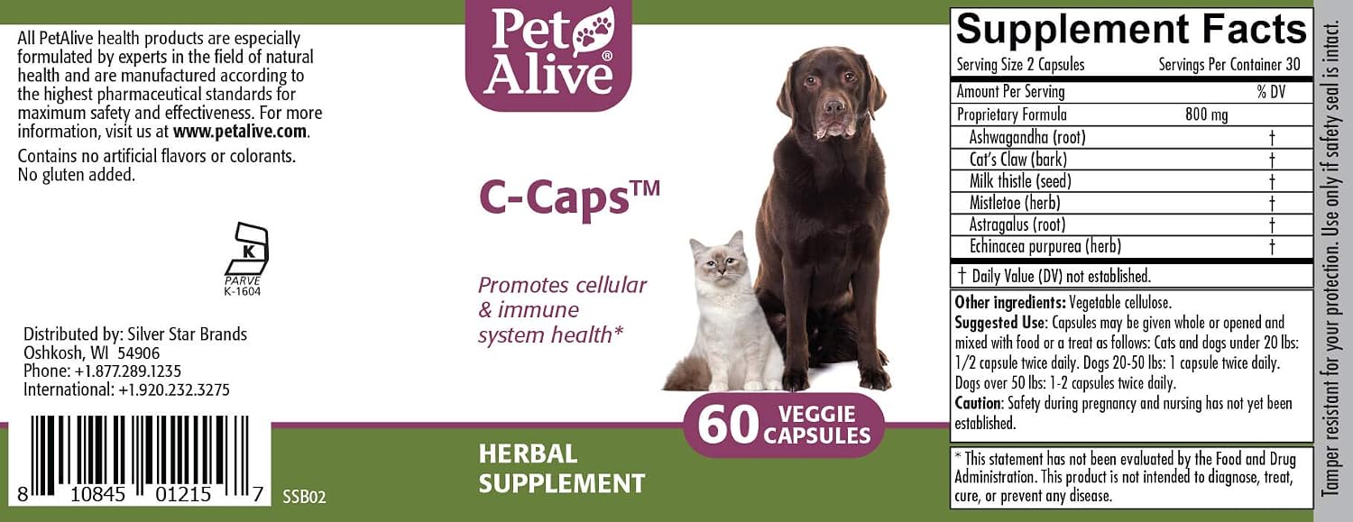 PetAlive C-Caps Immune Support Supplement for Dogs and Cats (2 Pack) - görsel 4