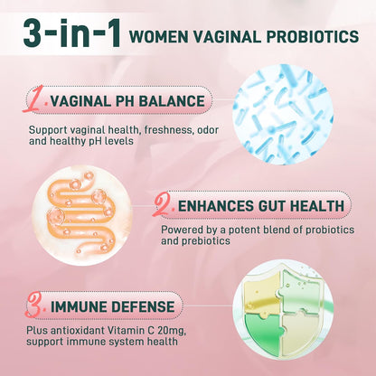LanranBee Premium Feminine Balance Gummies - Vaginal Probiotic for Women - pH Balance & Immune Support - Hawaiian Pineapple Flavour - 60 Count
