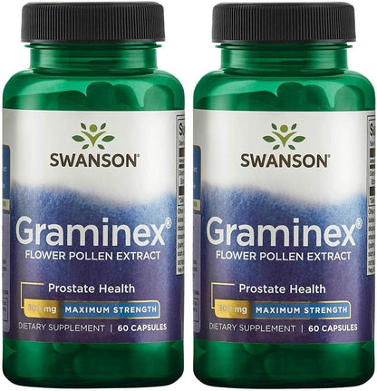 Swanson Graminex Flower Pollen Extract | Men's Health Supplement for Prostate, Kidney & Urinary Support | Non-GMO | 60 Capsules
