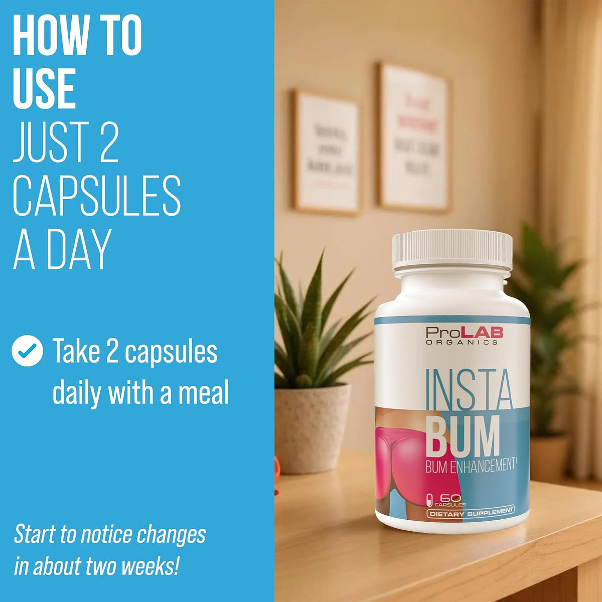 ProLab Organics InstaBum Bum Enhancement Pills – Lift, Shape and Fill Glutes - görsel 4