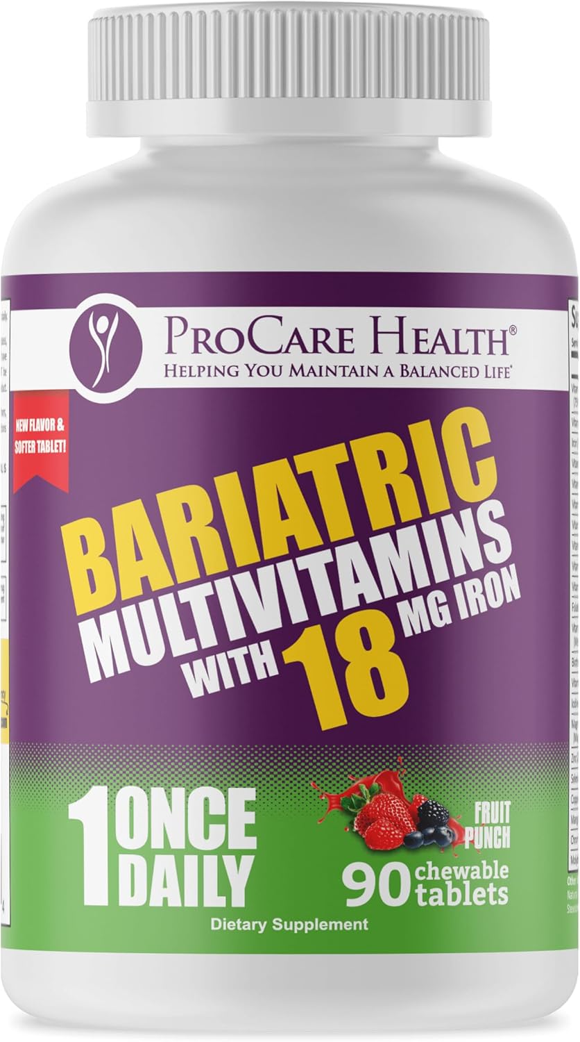 ProCare Health Bariatric Chewable Multivitamin with Iron 18mg - Fruit Punch - 90 Tablets (3 Month Supply) - görsel 7